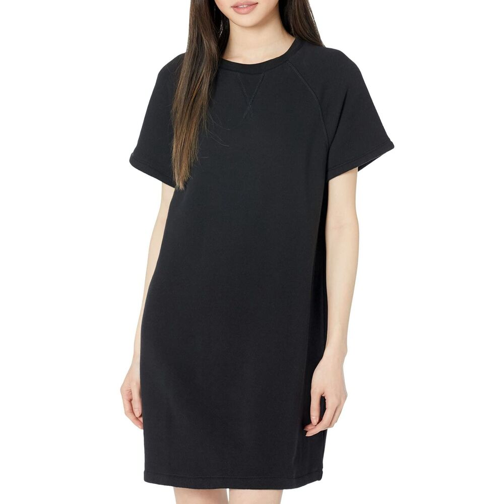 Madewell MWL Airyterry Sweatshirt Tee Dress – True Black, Small (Women’s 2–4)